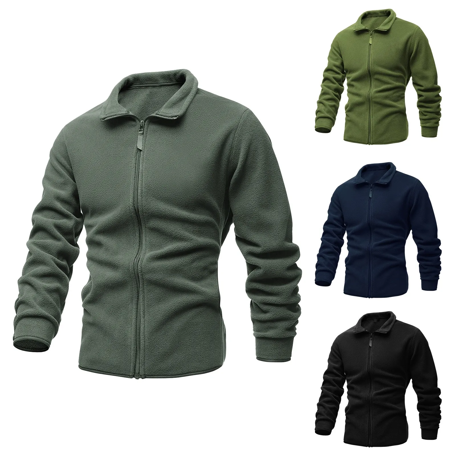 

Men's Autumn And Winter Jacket Casual Stand-up Collar Warmth Plus Velvet Thick Cotton Solid Coats With men coats and jackets