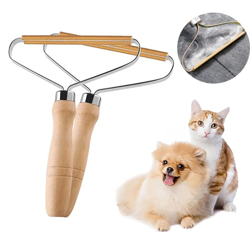 

Portable Cat Dog Hair Remove Brush Agent Carpet Clothes Wool Shaver Tool Sided Manual Furniture Pet Hair Removal Cleaning Tool