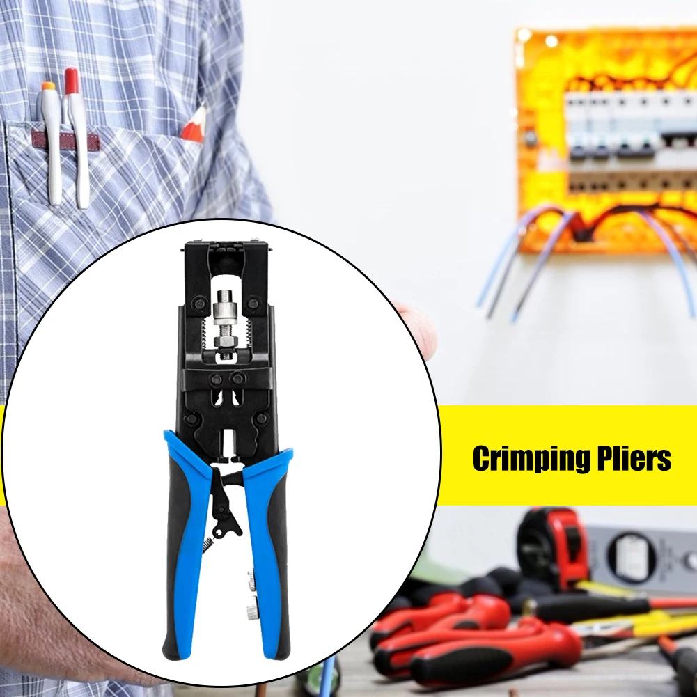 

Multifunctional Coaxial Cable Crimper Cutter BNC/RCA/F Crimp Connector Cable Wire Stripper Pliers Pressing Clamp Crimping Tools