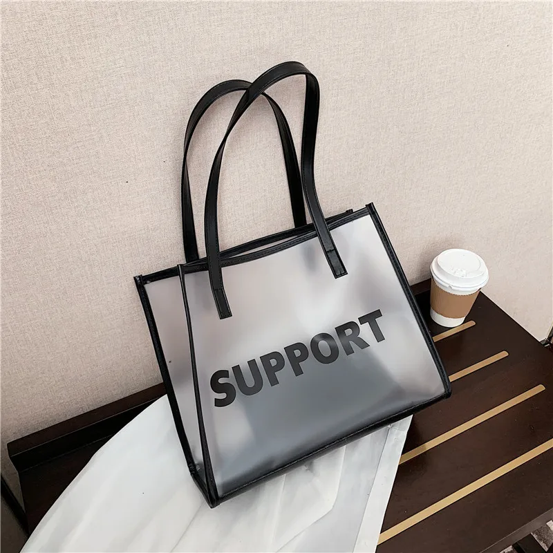 

Transparency Shoulder Bag Handbags PVC Beach Tote Bag Ins Chic Shopper Bag for Women 2023 Clear Purse Female Composite Package