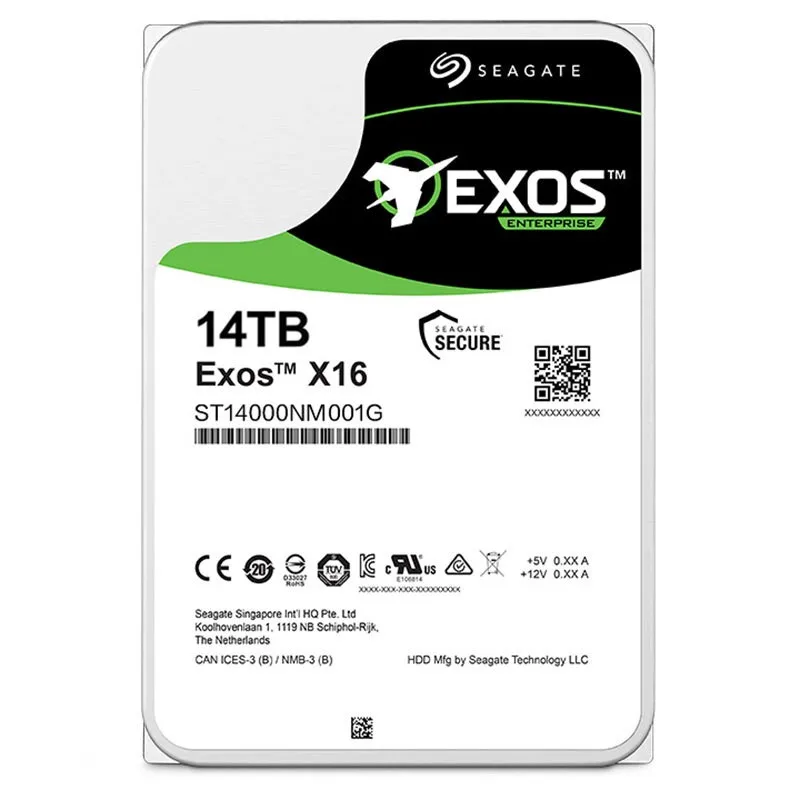 Новый жесткий диск Seagate 14 ТБ, HDD Exos X16 ST14000NM001G 14T SATA 6 Гб/с, 7200 об/мин, 256 Мб кэш, 3,5 дюйма, жесткий диск для ПК с корпоративным сервером