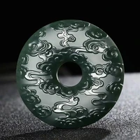 hot selling natural hand carve hetian jade cyan pingan buckle necklace pendant fashion jewelry accessories men women luck gifts1