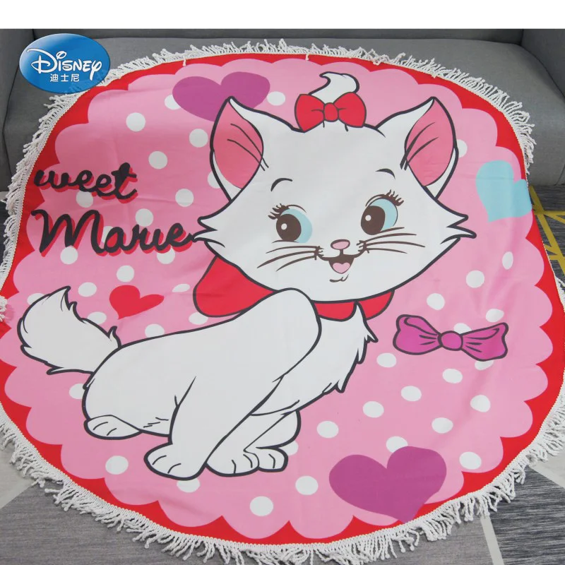 

Disney Toy Story Woody Winnie Pink Marie Cat Round Beach Towel 150cm Hawaiian Microfiber Mat with Tassel for Kids Girls Gift