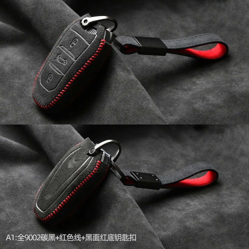 

High-end Alcantara Suede Key Chains Key Case For Peugeot 408 308/4008/3008/301/508/208/5008 Car Accessories