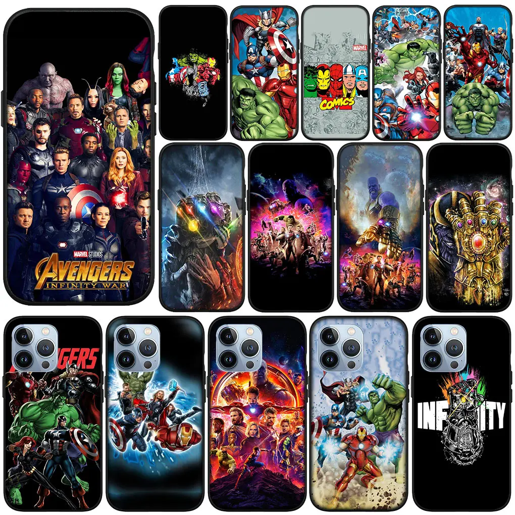 Чехол для Apple iPhone 16 11 Pro XS Max X XR 6s 7 8 6 Plus + SE 2022 чехол телефона A-Avengers M-Marvels S-Spiders I-Iron Man