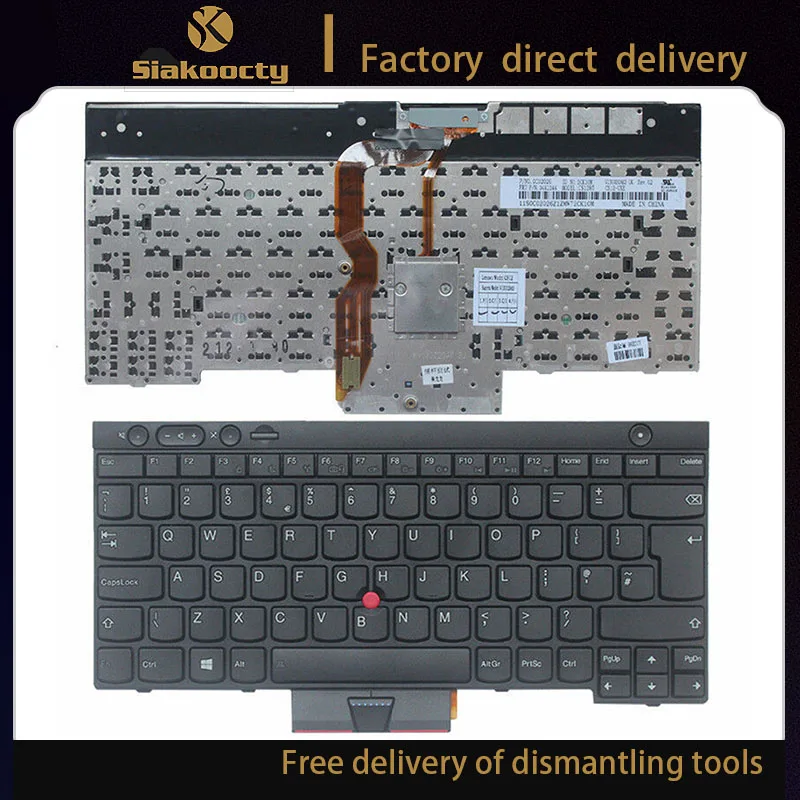 

Siakoocty New for IBM FOR Thinkpad T430 T430l T530 T430S L430 X230 W530 UK KEYBOARD 0C01952 04X1306 Laptop /Notebook QWERTY 04X1