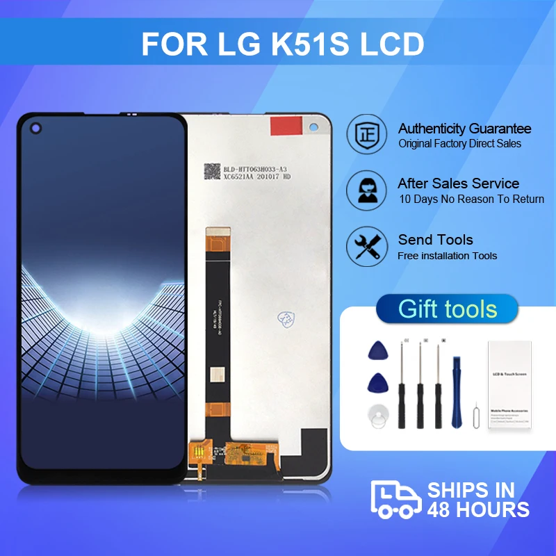 

1Pcs Display 6.55 Inch For LG K51S Lcd Touch Panel Screen Digitizer Replacement LMK510EMW LM-K510EMW LM-K510 Assembly With Tools