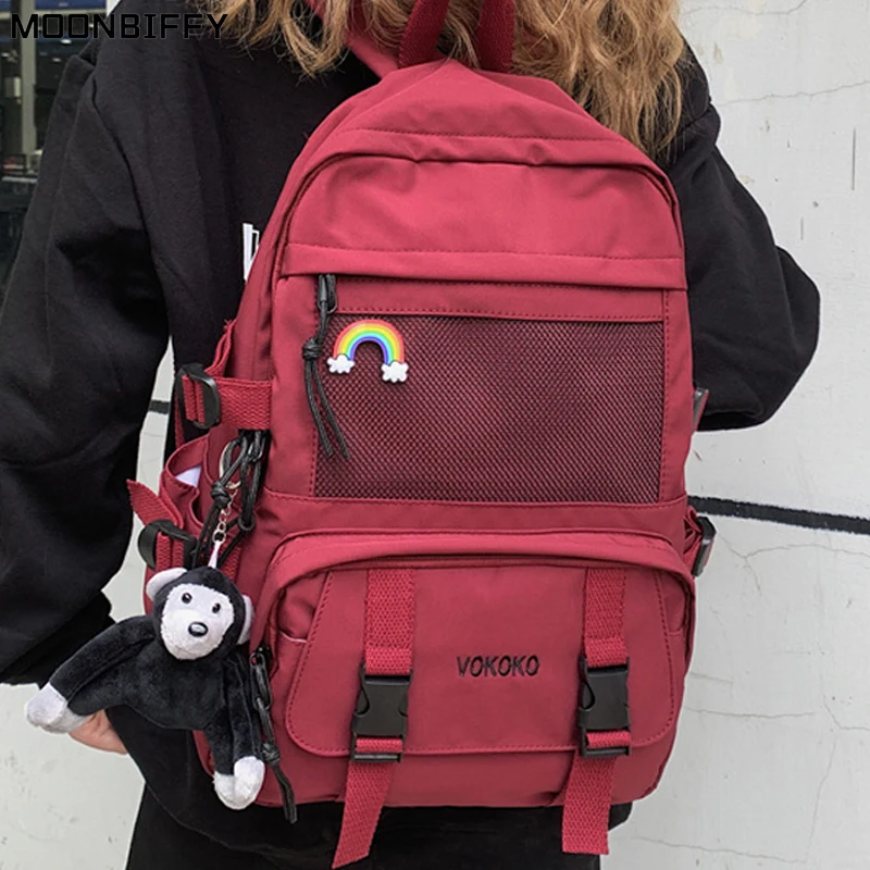 

Fashion Waterproof Nylon Women Backpack for Girls Travel High Capacity Student BookBag Men Black Laptop Bag Cute Backpack