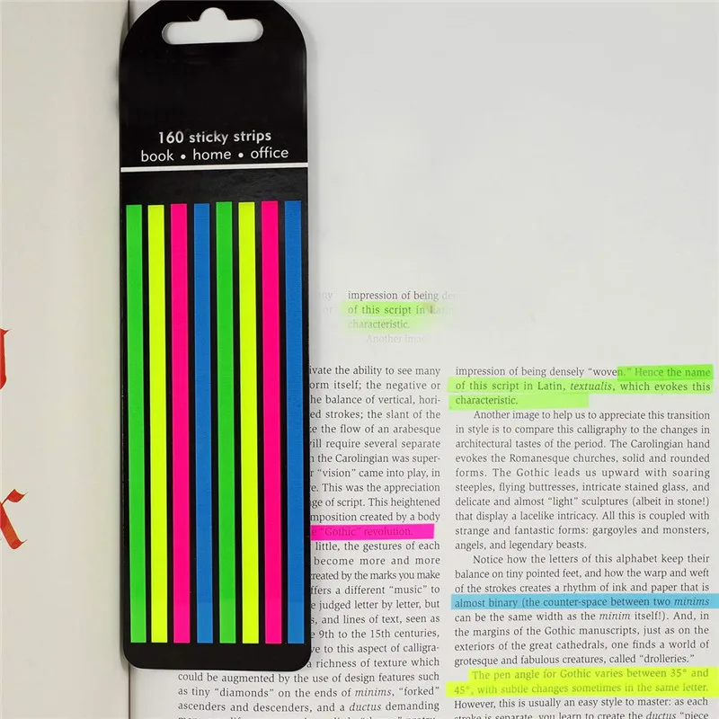 

160 шт., цветные прозрачные флуоресцентные индексные наклейки