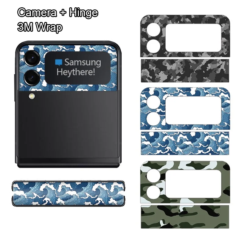 

Camera + Hinge Skin for Samsung Galaxy Z Flip 4 3 Military Camouflage Film Lens Protector Cover 3M Wrap Camo Matte Sticker