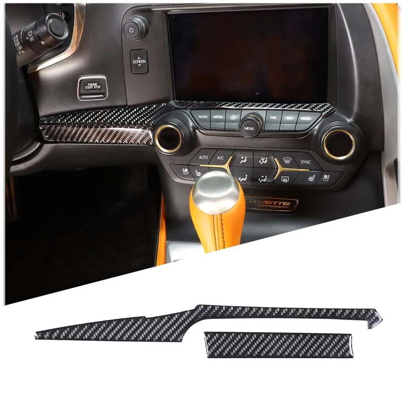 

Car Center Control Navigation Screen Decorative Strip Trim Sticker For Chevrolet Corvette C7 2014-2019 Auto Accessories