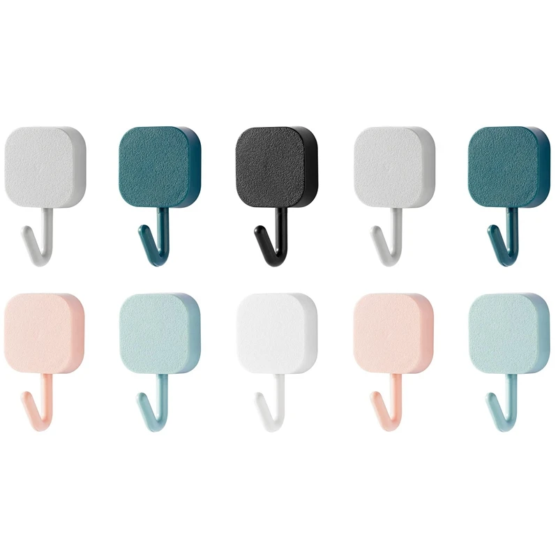 

Adhesive Hooks, Key Hooks For Wall Decorative Key Holder Rack Self Adhesive Wall Hooks For Entryway/Door/(10 Multicolor)