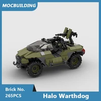 moc building blocks halo warthdog m12 force application vehicle transportation anti aircraft space series children toys 265pcs