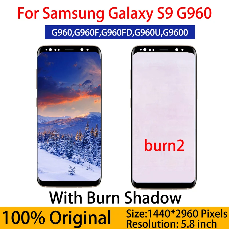 

100% Original Super AMOLED Display for SAMSUNG Galaxy S9 G960 G960F/DS G960FD LCD Display Touch Screen Digitizer Repair Parts