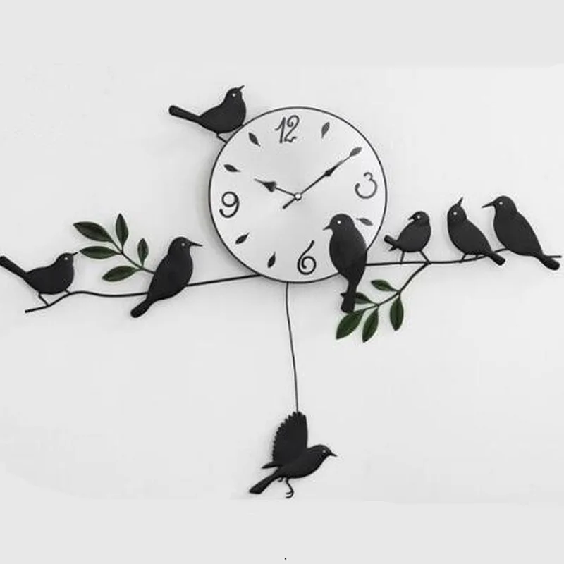 

Wall clock home decoration quartz clock painting clock design modern bird unique gift art era popular WJ10236