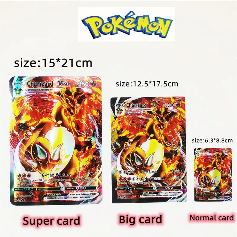 Big Pokemon Cards Vstar Pack Pikachu Mewtwo Charizard Super Rare Rainbow Card Oversized Jumbo Letters XXL 15*21cm Vmax GX Arceus  - buy with discount