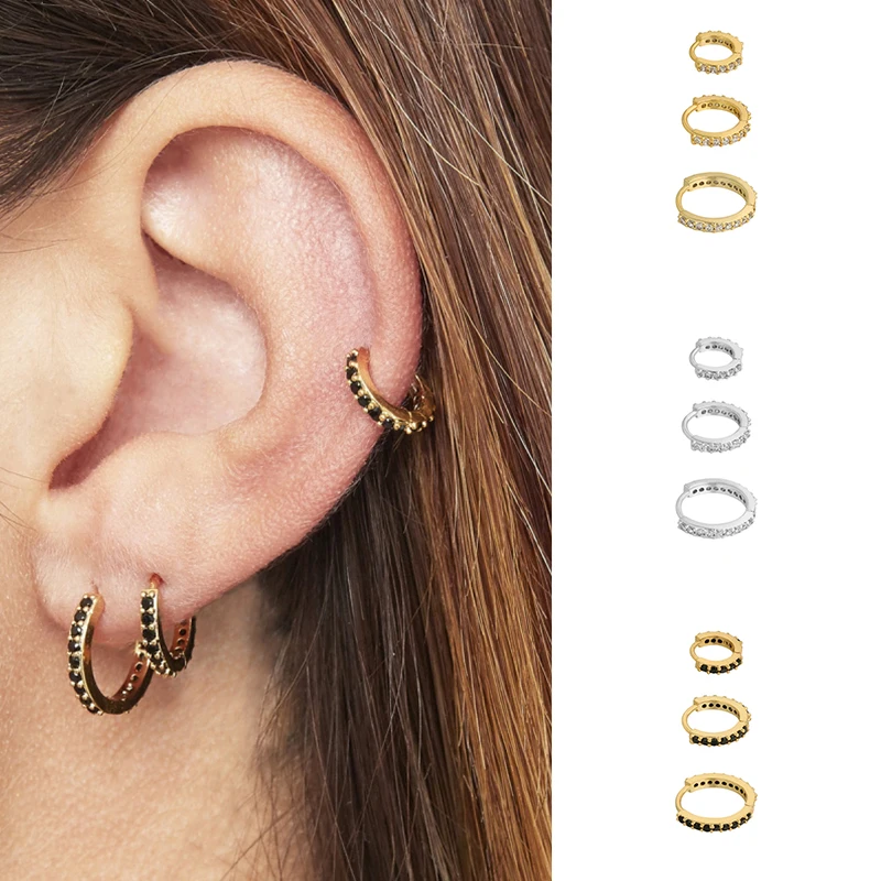 

Женские серьги-кольца из серебра 925 пробы, 6/8/10 мм