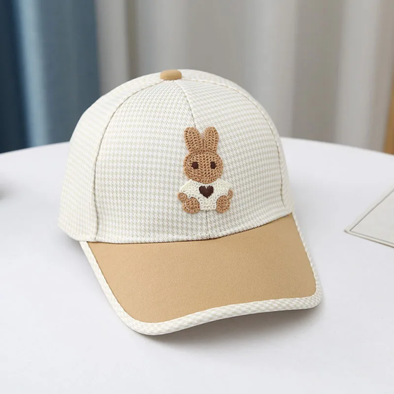

Cute Rabbit Children Baseball Cap Fashion Summer Girl Boy Bear Adjustable Kids Hats Embroidery Snapback Visors Baby Trucker Cap