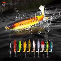 1pcs topwater fishing lure 10cm14cm whopper plopper artificial bait hard soft rotating tail fishing baits 3d eyes shads tackle