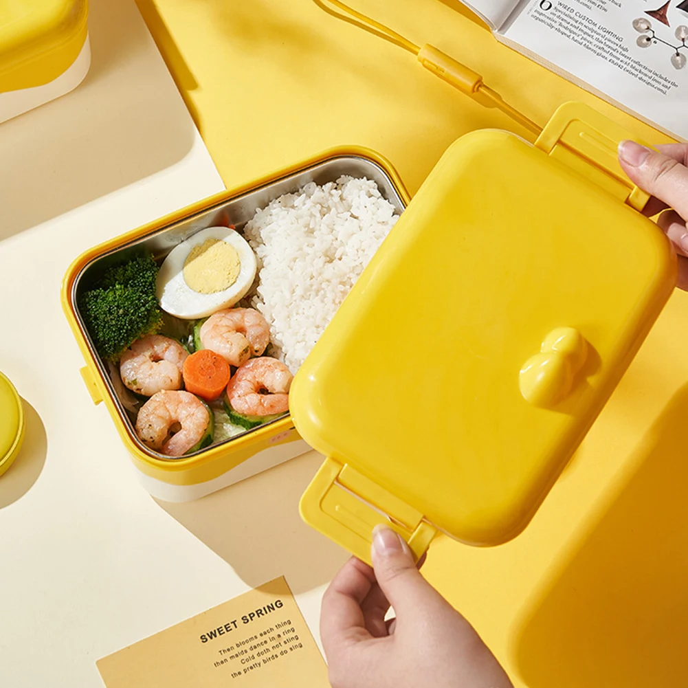Ланч-бокс с желтой уткой и двусторонними зажимами изолированная сумка из