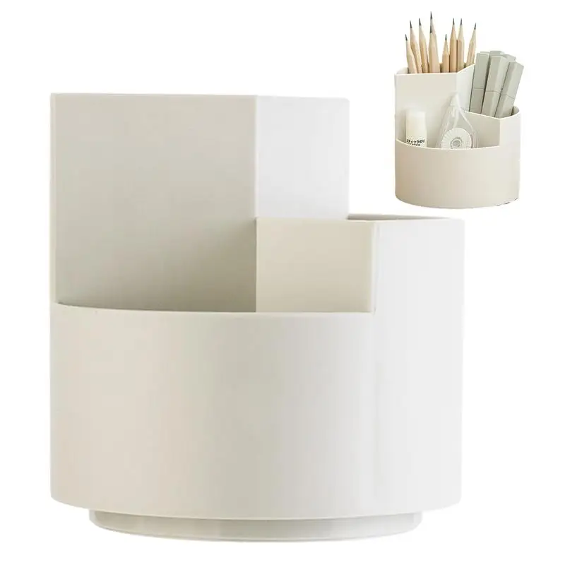 

Вращающийся держатель для ручки, вращающийся держатель для кистей для макияжа с 3 слотами, контейнер для косметики, настольный органайзер для хранения ручек