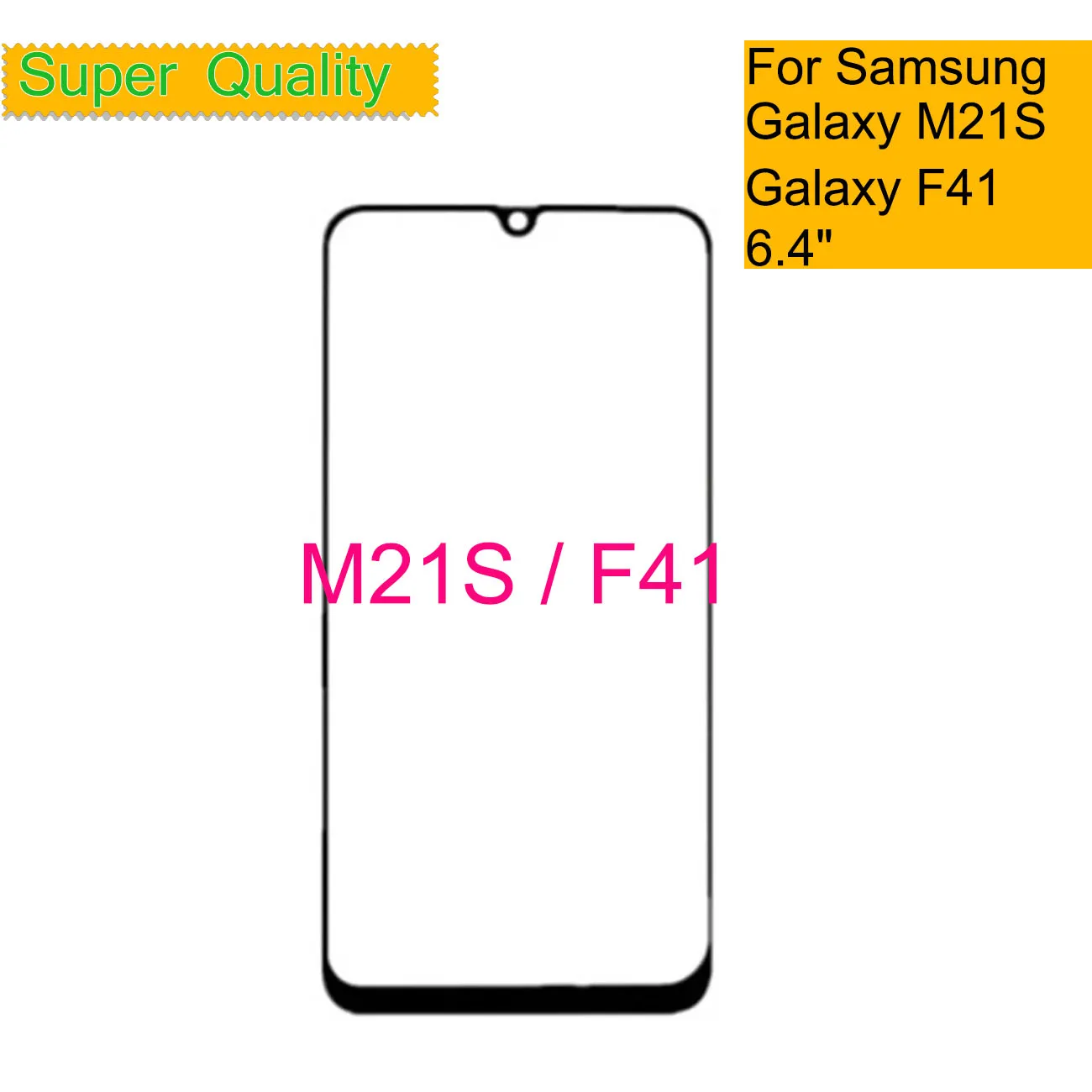

Replacement For Samsung Galaxy M21S F41 F415 Touch Screen Panel Front Outer Glass LCD Lens With OCA Glue