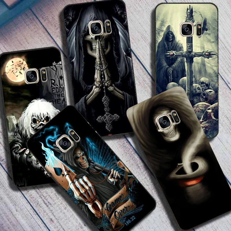 Чехол Grim Reaper Skull для телефона Samsung Galaxy S6 Edge чехлы с узором мягкая задняя крышка Plus S