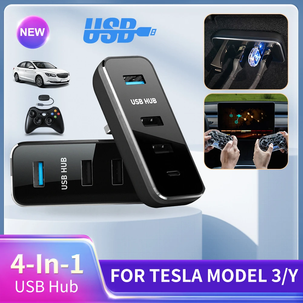 

Новинка для Tesla Model 3 / Y 4 в 1 быстрое зарядное устройство с 4 портами
