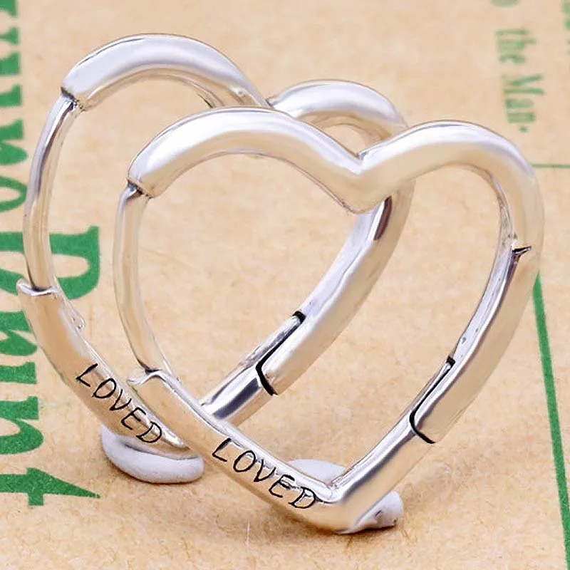 

New 925 Sterling Silver Earring Fit Original Hearts of Love Earring For Women Wedding Gift Fashion DIY Making Jewelry