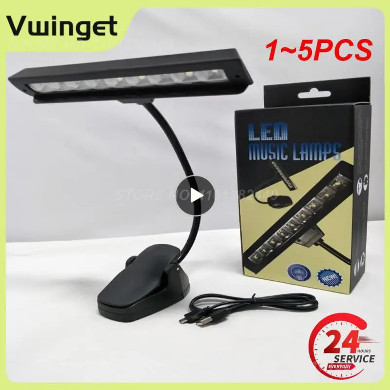 

1~5PCS LED USB Light Clip-on for Music Stand Portable Flexible Gooseneck Eye Protection Reading Book Light Bed Desktop Lamp