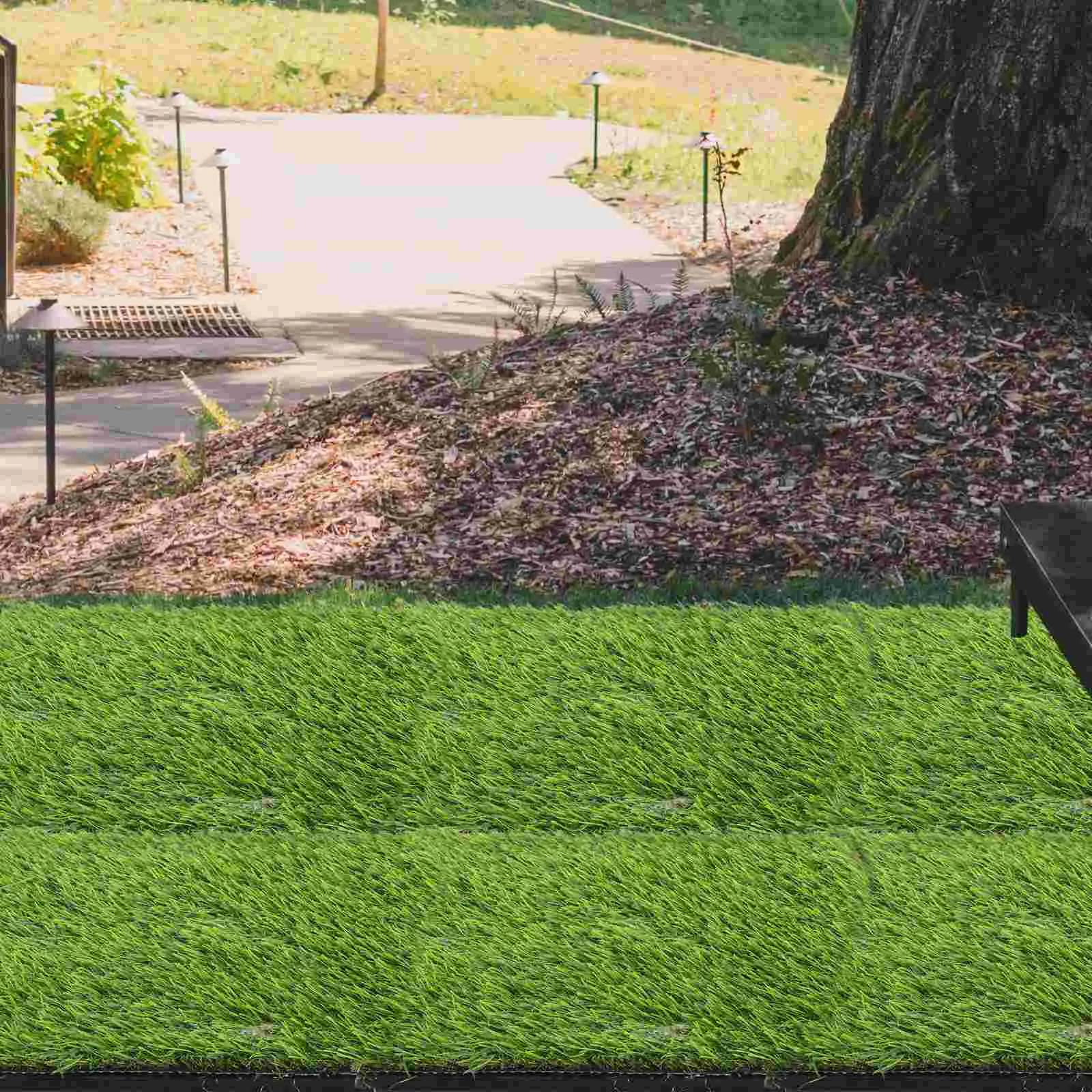 

Artificial Green Grass Outdoor Flooring Fake Lawn Artificial Grass Squares Flooring Grass Pad Astro Turf