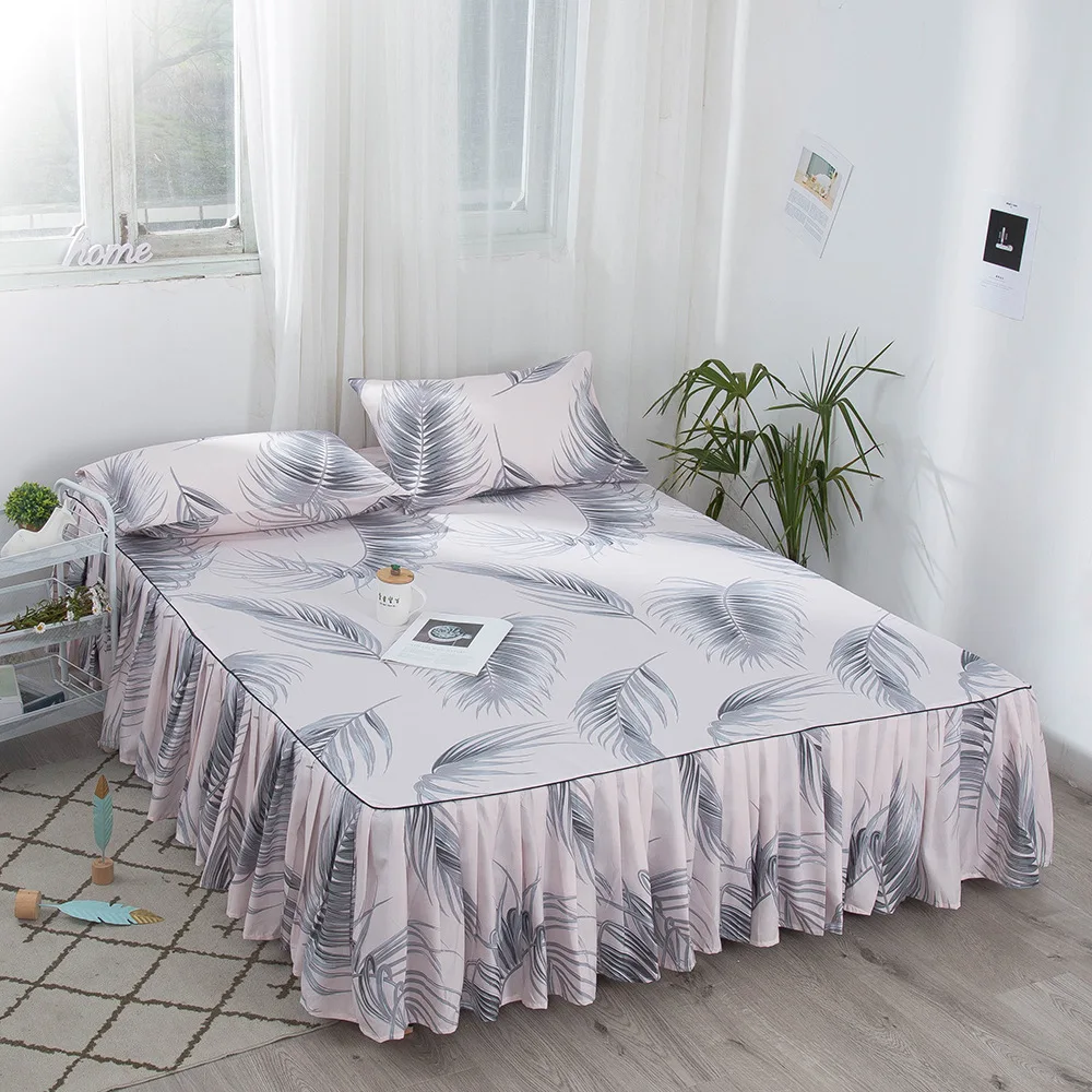 

Ruffled Bed Skirt with Split Corners 40cm Drop Ultra Soft Poly Cotton Bedspread Twin/Full/Queen/King Size