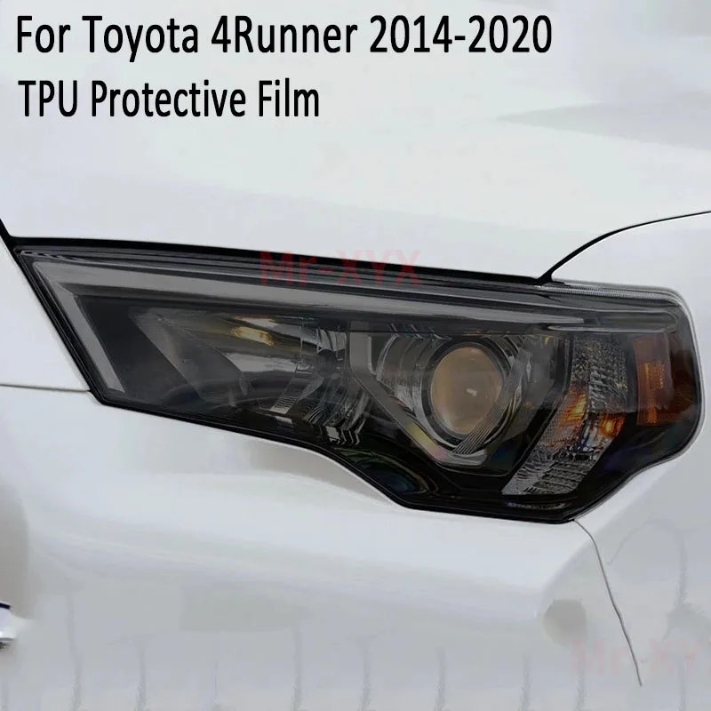 

2Pcs Car Headlight Protection Tint Film Smoke Black Transparent TPU Sticker For Toyota 4Runner 2014-2020 Accessories