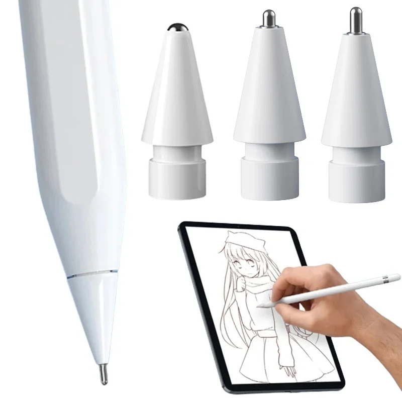 Tips Fits For Apple 1st 2nd Gen Ipad Pencil Upgraded Metal Wear-resistant Replacement Nib Stylus For Applepencil 1 2