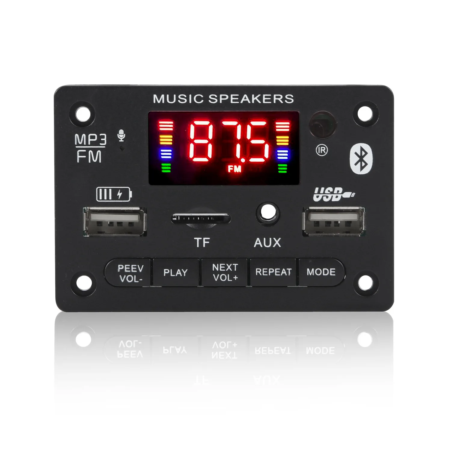 

mp3 bluetooth WMA WAV Decoder Board 12V Wireless Audio Module Color screen AUX USB TF FM Auto Accessories Audio Modification