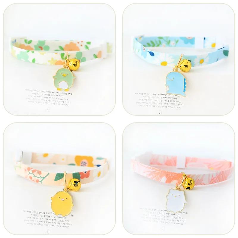 

Cat Collar Kitty Dog Bell Safety Buckle Necklace Cute Jewelry Colorful Cartoon