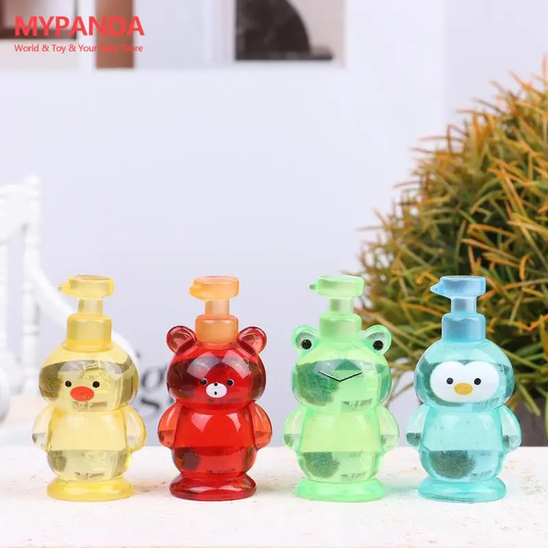 

1:6 1:8 Миниатюрный Кукольный дом, жидкость для мытья рук, мультяшная лягушка, утка, медведь, пингвин, модель, игрушки, кукольный дом, декор для гостиной, игрушка