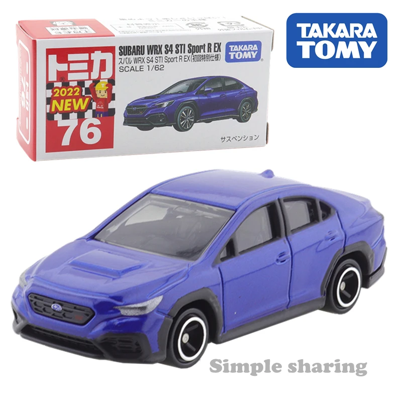 

Takara Tomy Tomica No.76 Subaru WRX S4 STI Sport R EX (First Special Specification) 1/62 Toys Motor Vehicle Diecast Metal Model