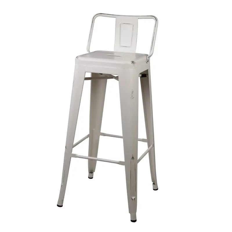 Group 30 Inch Low Back Metal Stool Chair, Antique White Hecate Cool room decor Totoro figure Nordic sculpture Jelly fish Office 