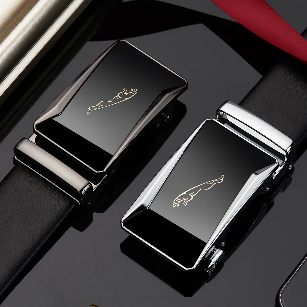 Ремень мужской из натуральной кожи с автоматической пряжкой черный | Аксессуары