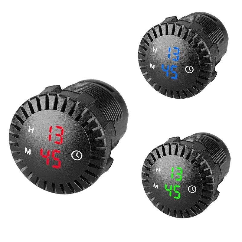 1 Piece Car LED Electronic Clock Switch Charger Universal Supplies Red Light