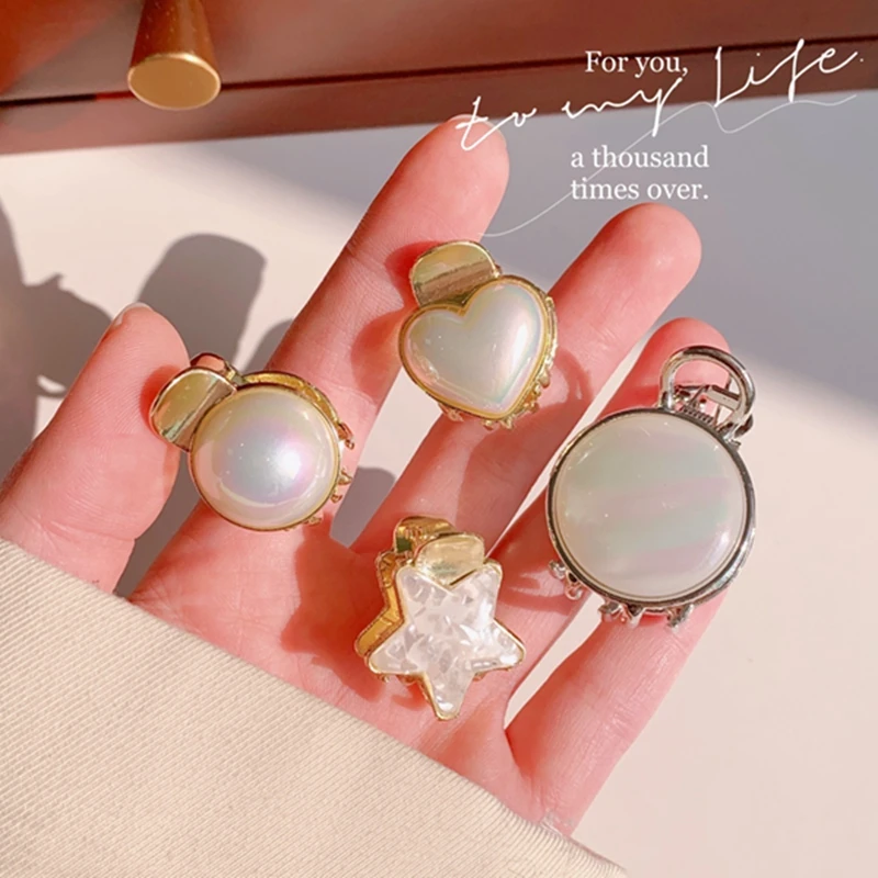 

Mini Heart Pearl Hair Clips for Women Girls Hair Claw Chic Barrettes Claw Crab Sweety Hairpins Styling Fashion Hair Accessories