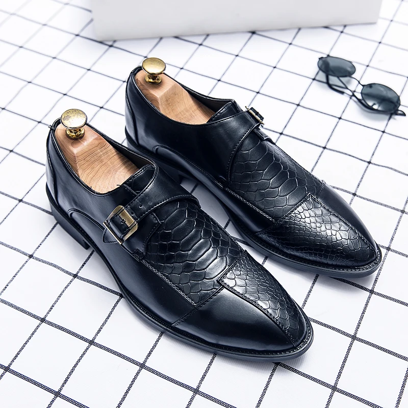 

Classic Crocodile Pattern Dress Shoes Men Office Shoes Pointed Toe Leather Oxfords Plus Size 48 Men Party Wedding Shoe Moccasins