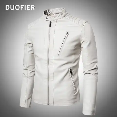 Мужская куртка из искусственной кожи 2022, мотоциклетные осенние мужские куртки, белая куртка, Мужская верхняя одежда, мужские пальто из иску...
