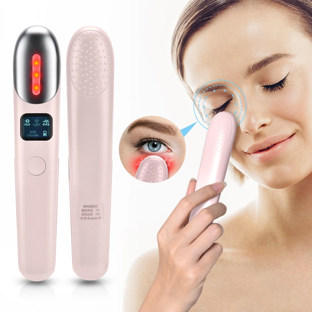 

EMS Electric Eye Massager Eye Skin Lift Anti Age Wrinkle Skin Care Tool Vibration 42℃ Hot Massage Relax Eyes Photo Therapy