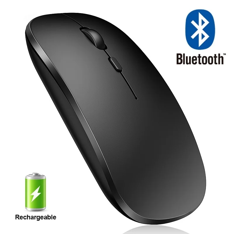 

Беспроводная мышь, Bluetooth мышка для компьютера, бесшумная, аккумуляторная эргономичная мышь 2,4 ГГц, USB оптические мыши для ноутбука, ПК