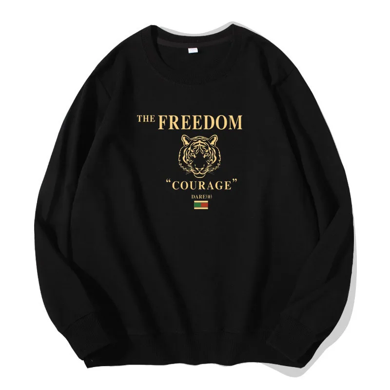 

Женская повседневная одежда, пуловер, толстовка с принтом головы Золотого тигра, толстовка для девочек 300 г из чистого хлопка, топы с длинным...