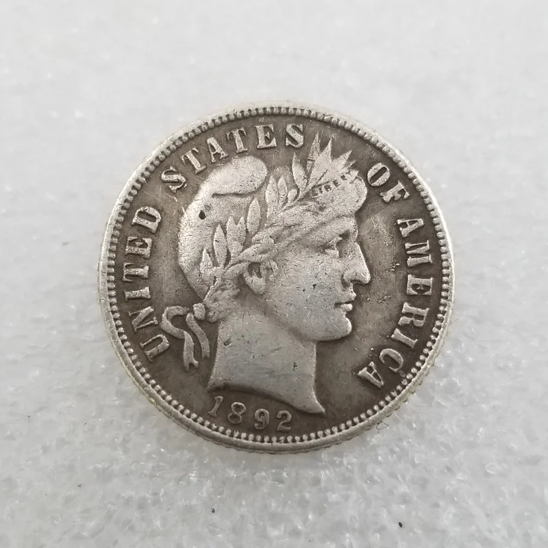 

American 1892 S Version One Dime Brass Silver-plated Commemorative Collectible Coin Gift Lucky Challenge Coin