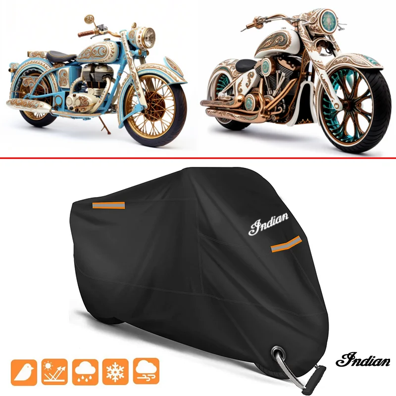 

For Indian FTR 1200 S FTR1200 Carbon / Rally Chief VINTAGE Scout Motorcycle Cover Outdoor Uv Protector Dustproof Rain Covers