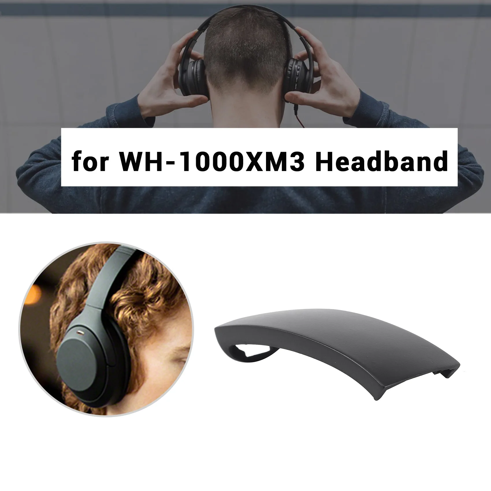 Замена оголовья для беспроводных накладных наушников Sony WH-1000XM3 XM3 черного цвета с